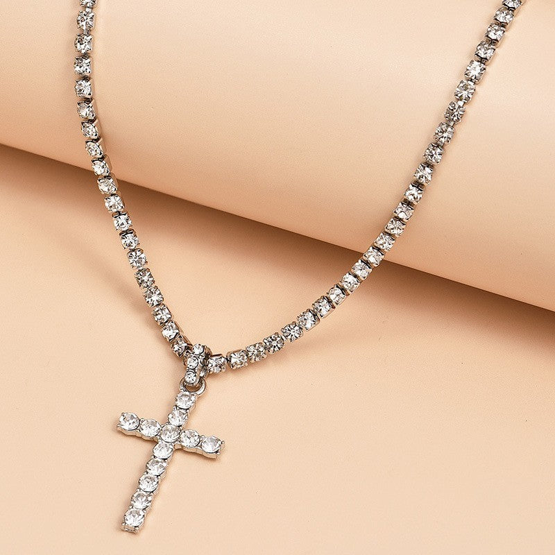 Elegant Diamond Cross Necklace for Women | Sparkling Religious Jewelry