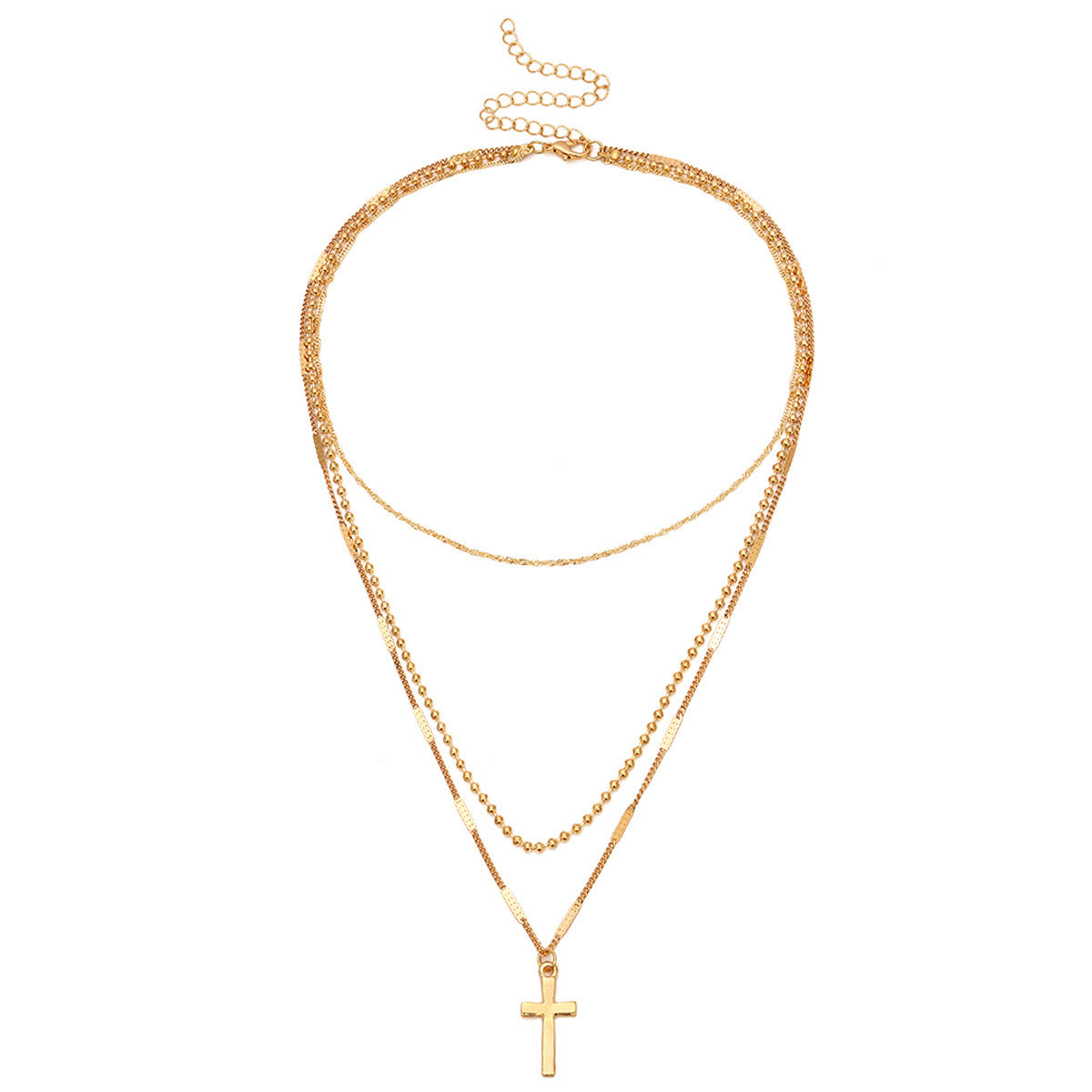 Trendy Multi-Layer Cross Necklace | Stylish Religious Jewelry for Men and Women