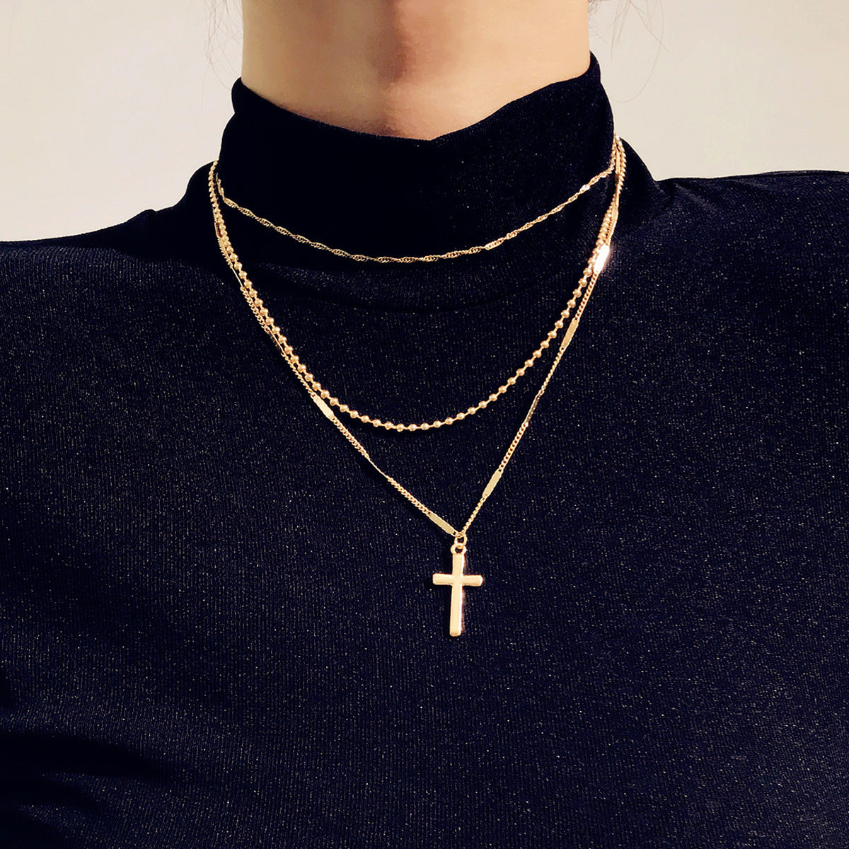 Trendy Multi-Layer Cross Necklace | Stylish Religious Jewelry for Men and Women
