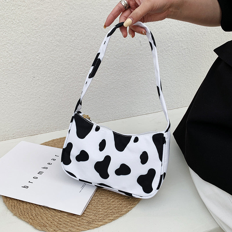 Women's Butterfly Cow Leopard Print Shoulder Bag | Stylish Small Underarm Handbag
