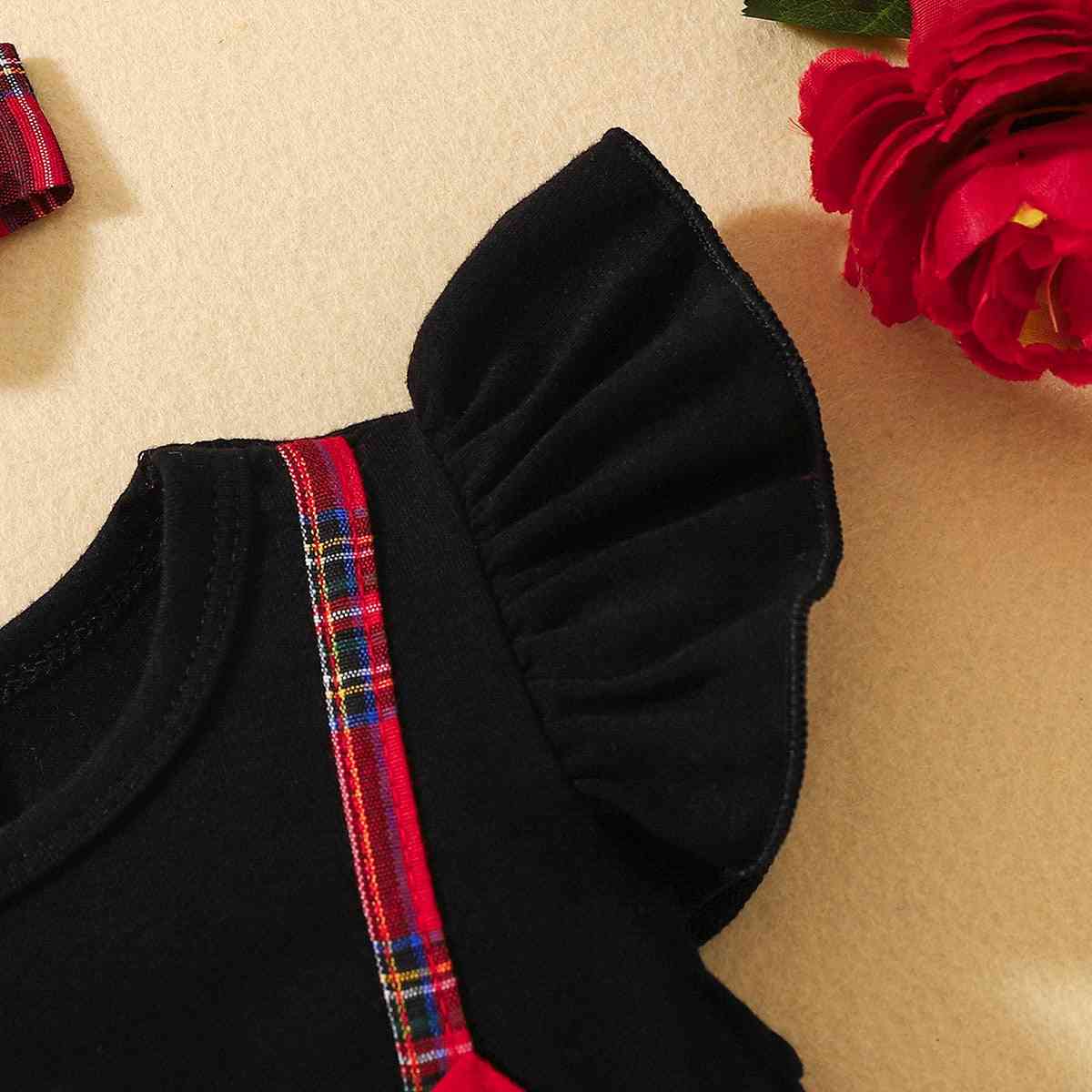 Plaid Bow Detail Round Neck Dress | M.Q,Ship From Overseas